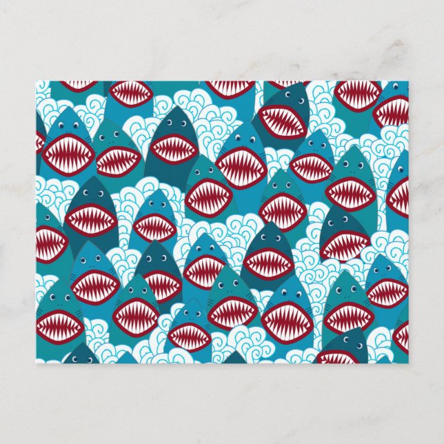 Hungry Sharks Postkarte (Vorderseite)