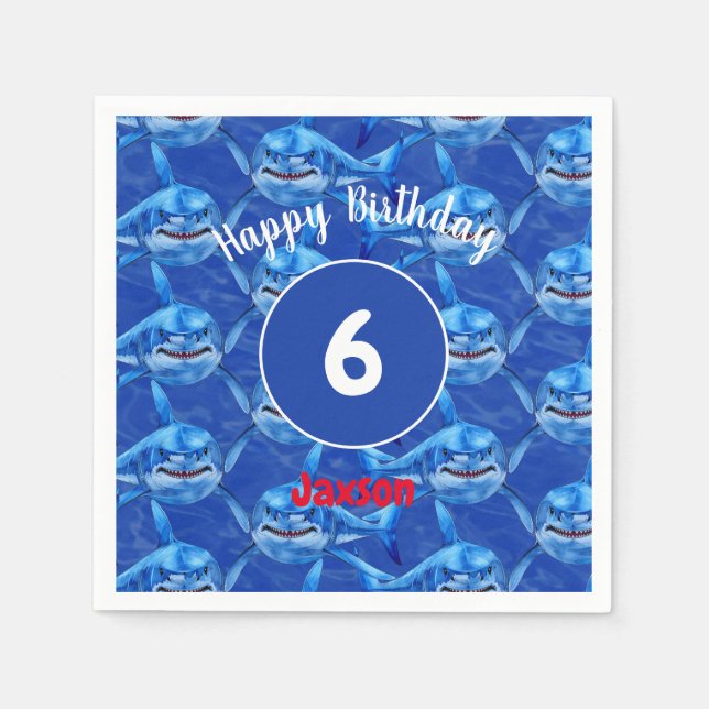 Hungry Sharks  Serviette (Vorderseite)