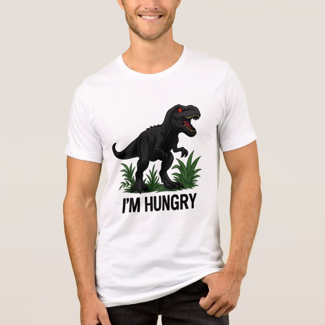 Hungry T-Rex Tri-Blend Shirt (Vorderseite)