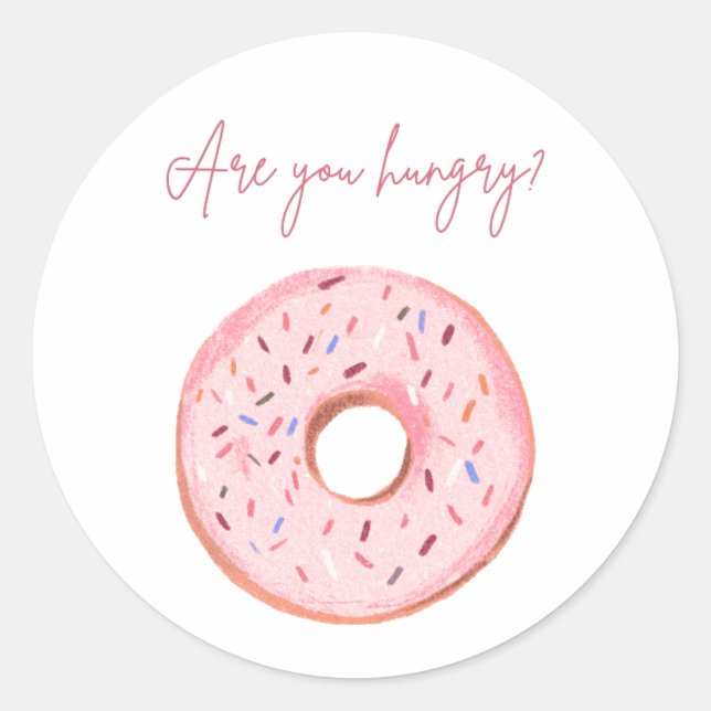 "Hungst du?" Donut Sticker 🍩 💞 (Vorderseite)