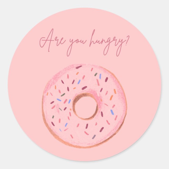 "Hungst du?" Donut Sticker 🍩 💞 (Vorderseite)