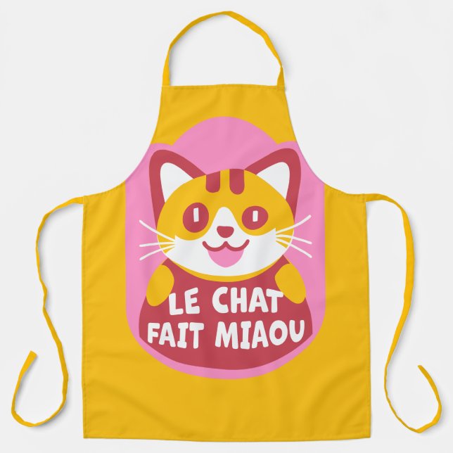Hunguest Orange Tabby Cat Says Meow Schürze (Vorderseite)