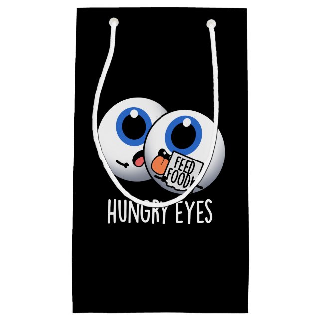 Hunguy Funny Eyeball Pun Dark BG Kleine Geschenktüte (Vorderseite)
