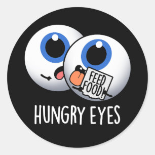 Hunguy Funny Eyeball Pun Dark BG Runder Aufkleber