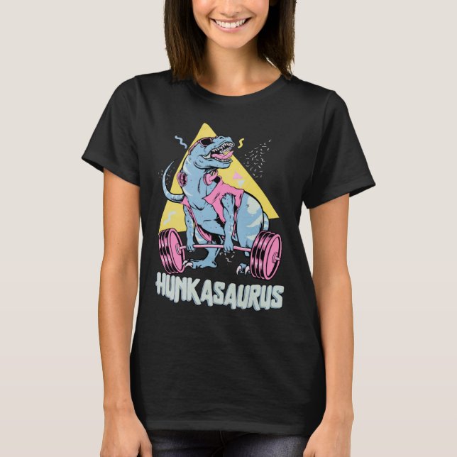 Hunkasaurus rex Dinosaur Fitnessstudio & Training T-Shirt (Vorderseite)