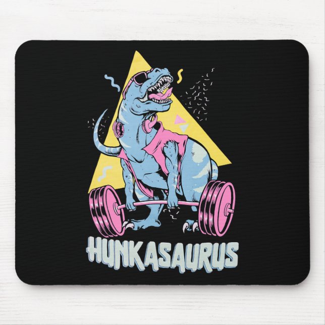 Hunkasaurus T Rex Dinosaur Lustiges Fitnessstudio  Mousepad (Vorne)