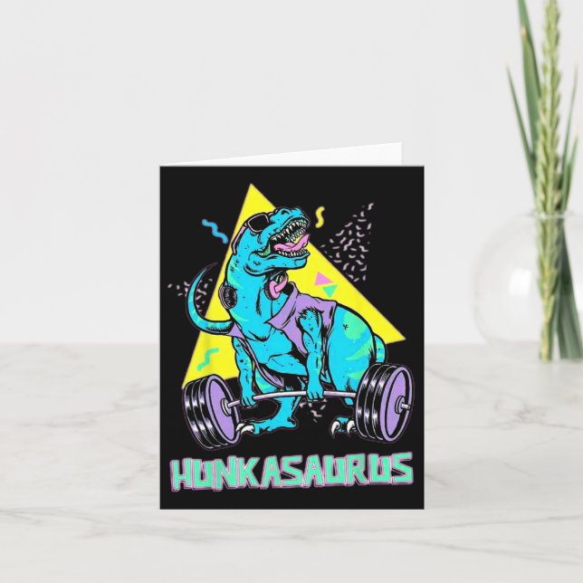 Hunkasaurus Weightlift Bodybuilding Gym Workout Karte (Vorderseite)