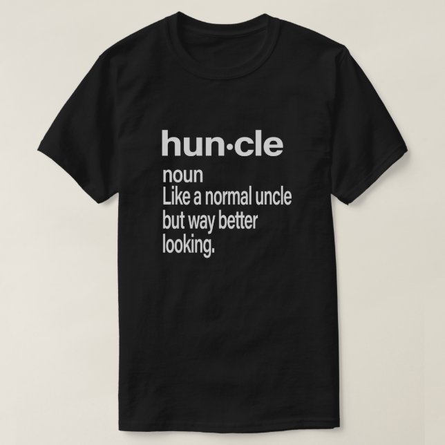 Hunkle Definition lustiges cooles Onkel-Geschenk T-Shirt (Design vorne)