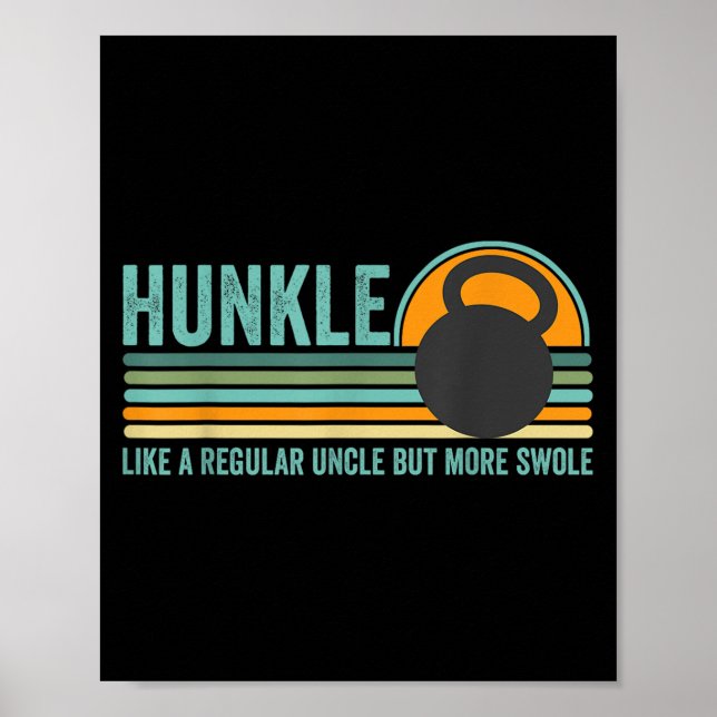 Hunkle Funny Onkel Geschenk Hunky Onkel Swole Meme Poster (Vorne)