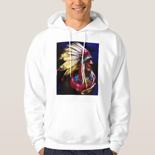 "Hunkpapa" Native Chief original art Hoodie (Vorderseite)