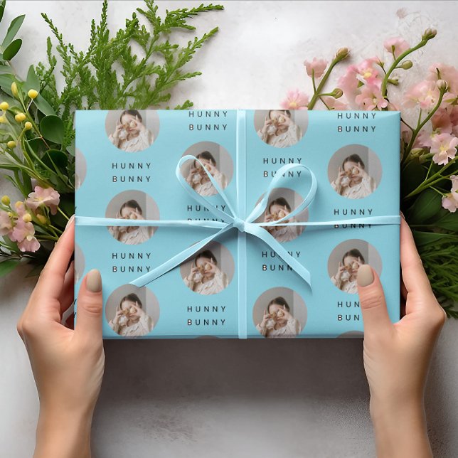 Hunny Bunny Foto Ostergelb | Personalisiert Geschenkpapier (Von Creator hochgeladen)