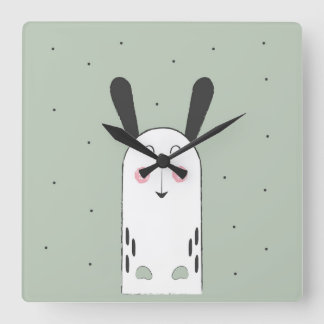 Hunny Cartoon Kids Baby Room Clock Quadratische Wanduhr