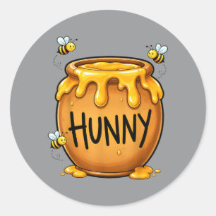 Hunny-Topf mit Bienen Süßer Halloween-Honey-Topf Runder Aufkleber