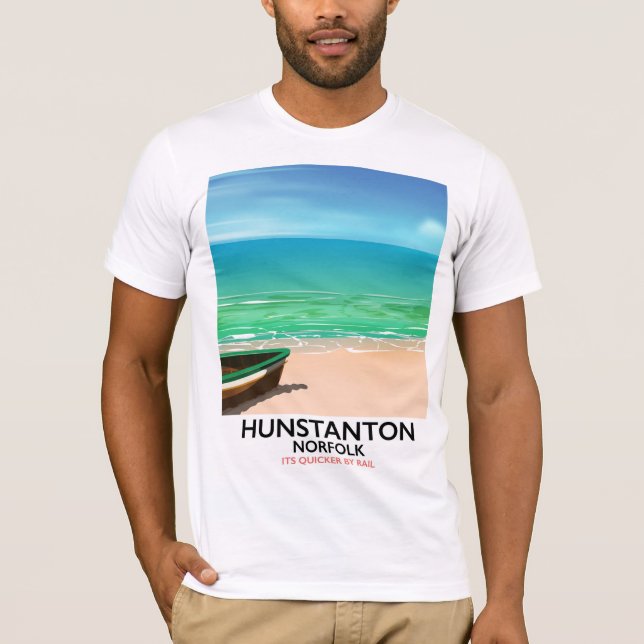 Hunstanton Norfolk Beach Reiseplakat T-Shirt (Vorderseite)