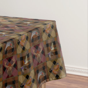 Hunt Club Kariert mit Wildlife Game Fall Pattern Tischdecke