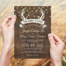 "Hunt is Over" Rustikale Antler Strings Light Wedd