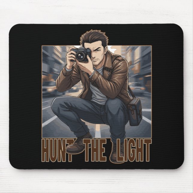 Hunt The Light Vintage Fotograf Professionell Mousepad (Vorne)
