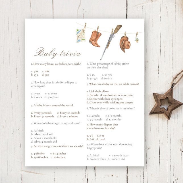 Hunter baby shower - Baby Trivia Game (Von Creator hochgeladen)