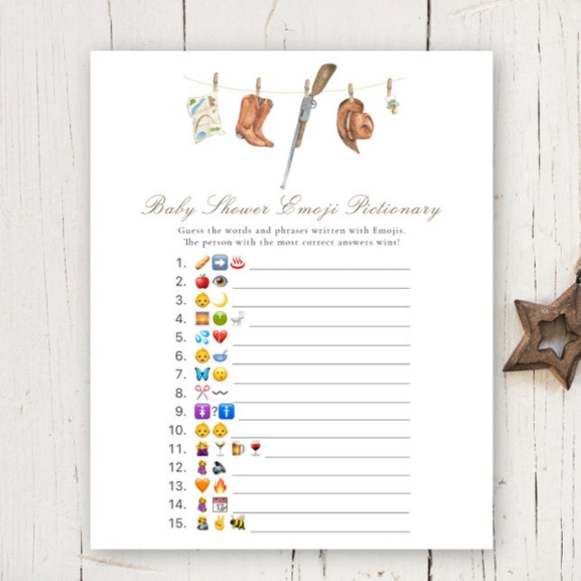 Hunter baby shower Emoji picture game (Von Creator hochgeladen)