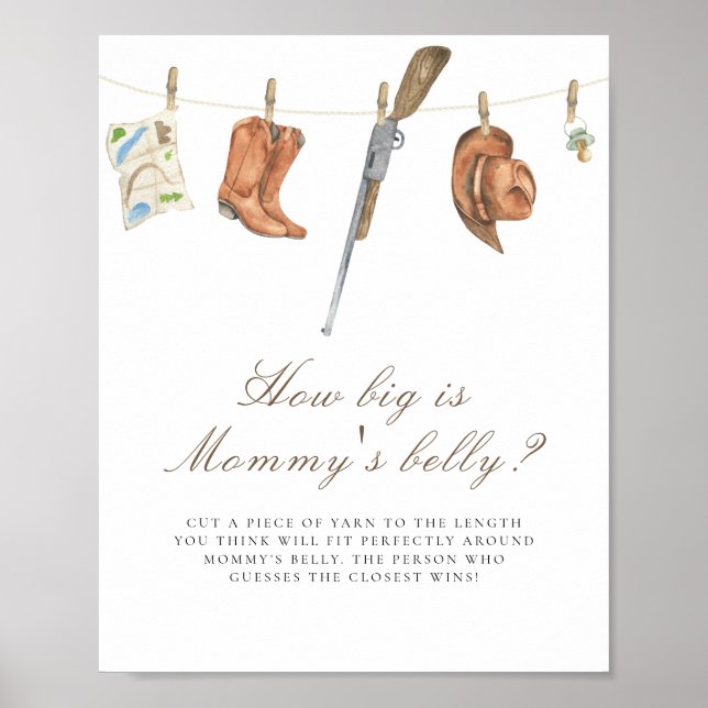 Hunter baby shower How big is mommy's belly  Poster (Vorne)