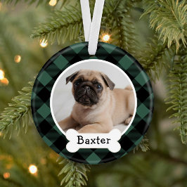 Hunter Buffalo Kariertes Puppy-Dog-Foto Ornament