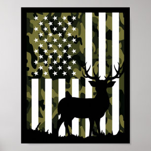 Hunter Camouflage Jagd Buck Elk American F Poster