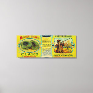 Hunter Clams LabelMilbridge, ME Leinwanddruck