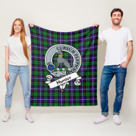 Hunter Clan Abzeichen Tartan Kariert Fleecedecke
