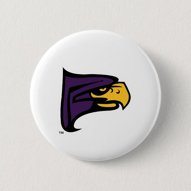 Hunter College Hawk Profil Maskottchen Button (Vorderseite)