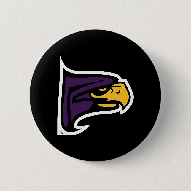 Hunter College Hawk Profil Maskottchen Button (Vorderseite)