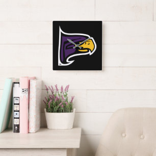 Hunter College Hawk Profil Maskottchen Quadratische Wanduhr