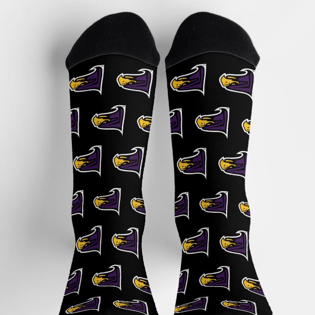 Hunter College Hawk Profil Maskottchen Socken (Oben)