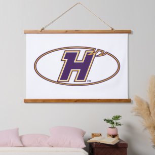 Hunter College Hawks Sportlogo Wandteppich Mit Holzrahmen