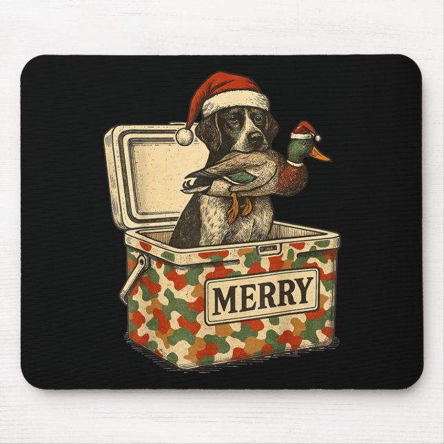 Hunter Dad Christmas Mallard Xmas Duck Lover Women Mousepad (Vorne)