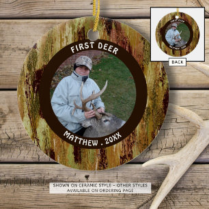 Hunter FIRST DEER Foto Camouflage Keramik Ornament