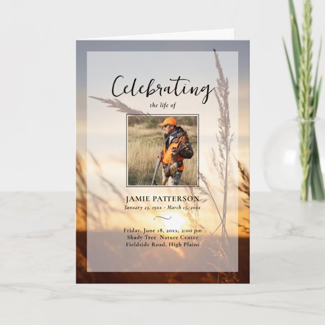 Hunter Fisherman Photo Celebration of Life Funeral Programm (Vorderseite)
