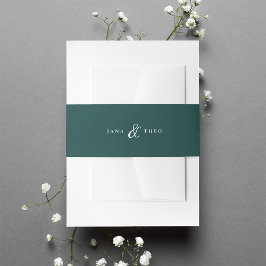 Hunter Green Ampersand Personalisierte Hochzeit Einladungsbanderole