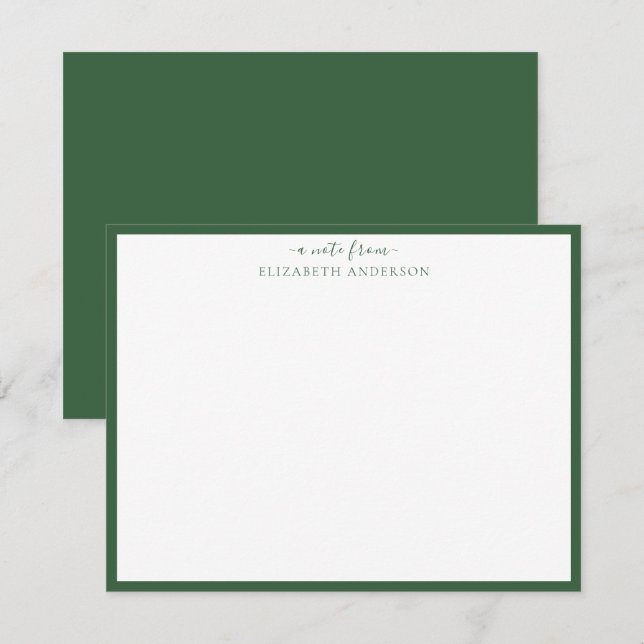 Hunter Green Classic Border Mitteilungskarte (Vorne/Hinten)