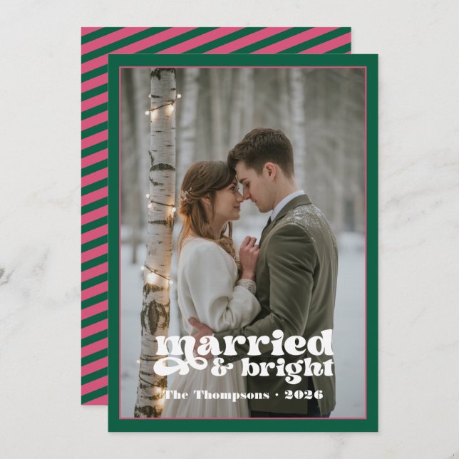 Hunter Green & Cranberry Newlyweds Weihnachten (Vorne/Hinten)