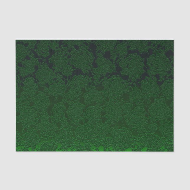 Hunter Green Elegant Sukkulentes Muster Decoupage Seidenpapier (Vorderseite)