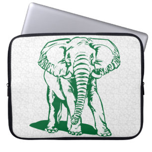 Hunter Green Elephant Line Zeichnend Notebook Laptopschutzhülle