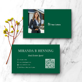 Hunter Green Immobilienmakler-Foto-QR-Code Visitenkarte
