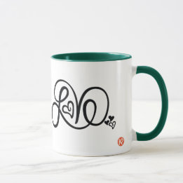 Hunter Green Liebe Ringer Tasse mit KP Logo