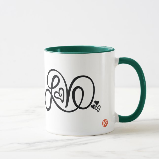 Hunter Green Liebe Ringer Tasse mit KP Logo (Rechts)