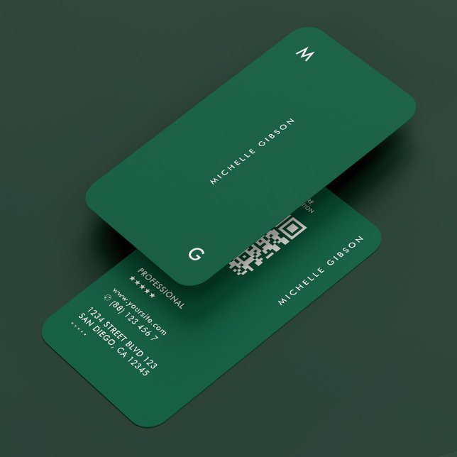Hunter Green Minimal Beruflich Visitenkarte (Hunter Green Minimal Simple Professional Business Card
)