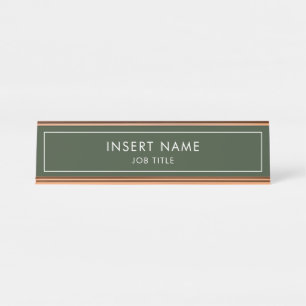 Hunter Green Modern Beruflich Schreibtischnamensplakette