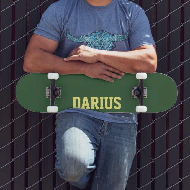 Hunter Green Modern Name | Klassische Trendy Skateboard (Außenbereich 3)