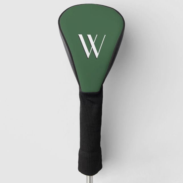 Hunter Green Monogram Golf Headcover (Vorderseite)