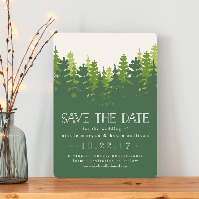 Hunter Green Pine Forest Save the Date (Von Creator hochgeladen)
