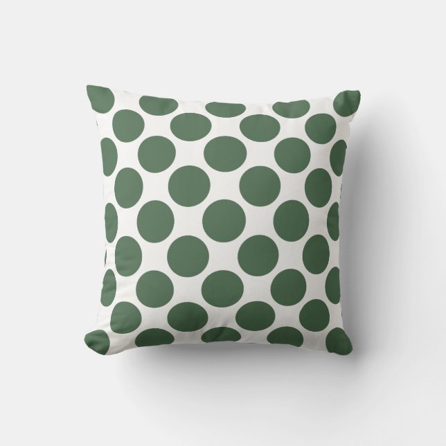 Hunter Green Polka Dots Kissen (Vorderseite)